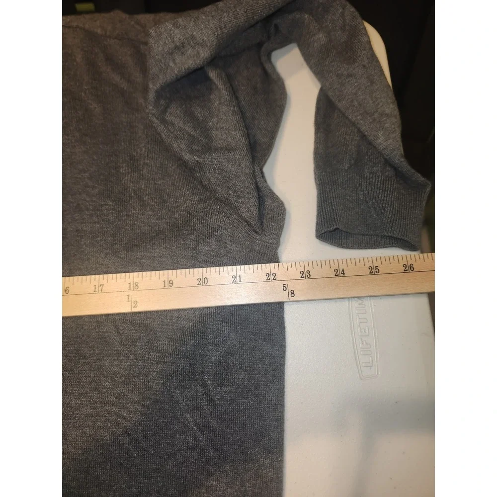 Eddie Bauer Mens Gray Supima Pima Cotton Quarter Zip Pullover Sweater Size M